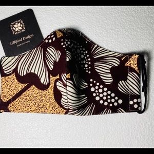 Stylish Brown and Cream Flower Face Mask